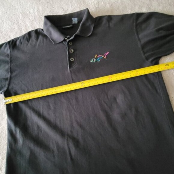 Vintage 90s Greg Norman Golf Shirt Black Polo Size Large VTG - Picture 6 of 8